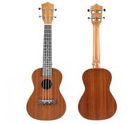 Ukulele Ukulele Sapele Da 23 Pollici Con Rilegatura Bianca E Manopole Chiuse