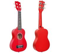 Ukulele verde chiaro 53,3 cm Ukulele principiante Rainbow String Kit (Ukulele Strap Cloth Tuner Bag) (rosso)