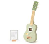Ukulele verde per bambini in legno con note