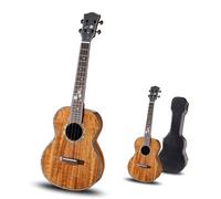 ukulele Versione con scatola elettrica Ukulele modello tigre in legno di acacia Versione avanzata professionale singola completa con custodia per pianoforte(Size:26 inch)
