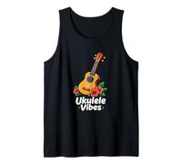 Ukulele Vibes Hibiscus Cartoon Uke Art Canotta