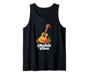 Ukulele Vibes Hibiscus Cartoon Uke Art Canotta