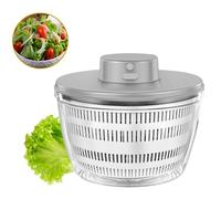 Ulable Centrifuga Automatica per Insalata, USB, Senza Fili, 4000 ml, per Frutta, Verdura, insalatiera, per servire, drenaggio rapido, Aiuto da Cucina in Colori alla Moda, Lunga disponibilità, Argento