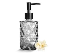 Ulable Dispenser di sapone liquido trasparente da 330 ml per bagno, cucina, hotel, ristorante/luoghi pubblici, dispenser di sapone liquido in vetro e plastica (nero)