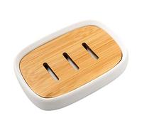 Ulable Portasapone in resina, portasapone autodrenante, portasapone da doccia, per bagno e cucina, aspetto arenaria, bianco