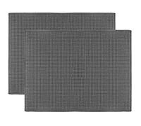 Ulable - Tappetino per asciugare i piatti, in microfibra, ad asciugatura rapida, per cucina, accessori da tavolo, lavabile in lavatrice, 51 x 38 cm, confezione da 2 (verde) (Grigio scuro)