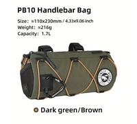 Ulac Borsa Manubrio per Bicicletta da 1.7L - Tracolla Regolabile, Borsa Ciclismo MTB/ Resistente con Cerniere Sicure, Design Cilindrico per (Colori ) | per Bici | Tessuto, Portabagagli per Bicicletta