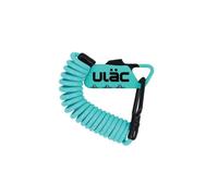 ULAC Piccadilly LTD - Moschettone multiuso con cavo combinato per casco, moto, e-scooter, bicicletta, armadietto da palestra, passeggini, valigie, bagagli, cancelli, recinzioni (color foglia di tè)