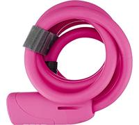 ULACLOCK Lucchetto per bicicletta di sicurezza con cavo in silicone rosa, bici, skateboard, monopattino [1,5 m cavo x 10] 3 chiavi incluse