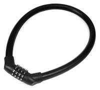 ULACLOCK Lucchetto per bicicletta sicurezza Boxer Ulac A600S Lucchetto per cavo silicone nero, bici, skateboard, monopattino [70 cm Cavo x 18 mm.] 4 Digiti Combinazione