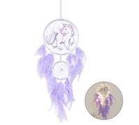 ulafbwur Acchiappasogni fatto a mano, con piume finte, decorazione per la casa con luce a LED, acchiappasogni a dinosauro, decorazione per la stanza dei bambini, ornamenti per la casa, regalo