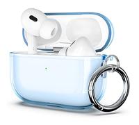 ULAK Cover AirPods Pro 2 1 Trasparente Compatibile con Apple Airpods PRO Seconda Prima Generazione, Custodia Airpods PRO antiurto con supporto per la ricarica wireless e portachiavi, Blu