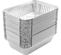 Ulalaza 30 pezzi quadrati 19X14X4 cm vassoi usa e getta in foglio di alluminio contenitori per arrostire pentole in stagnola contenitori per la cottura al forno conservazione congelata degli alimenti