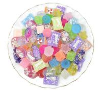 Ulalaza 50pcs carino melma charms misto set resina flatback fare forniture per fai da te fabbricazione artigianale e ornamento perline scrapbooking caramelle assortite torta di frutta ornamento