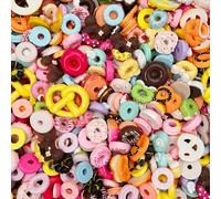 Ulalaza 50pcs carino melma charms misto set resina flatback fare forniture per fai da te fabbricazione artigianale e ornamento perline scrapbooking caramelle assortite torta di frutta ornamento