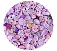 Ulalaza 50pcs carino melma charms misto set resina flatback fare forniture per fai da te fabbricazione artigianale e ornamento perline scrapbooking caramelle assortite torta di frutta ornamento