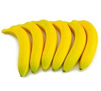 Ulalaza Banane gialle di simulazione realistica di frutti artificiali della banana falsa 6Pcs per le disposizioni della decorazione