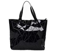 Ulalaza Borsa a tracolla a tracolla con catena a reticolo luminoso geometrico Borse a mano Borse a mano olografiche per le donne