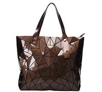 Ulalaza Borsa a tracolla a tracolla con catena a reticolo luminoso geometrico Borse a mano Borse a mano olografiche per le donne