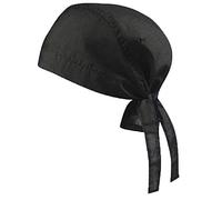 Ulalaza, Cappello a bandana traspirante, durag in cotone, copricapo in stile pirata, berretto per uomo e donna, Q-1 nero, Taglia unica