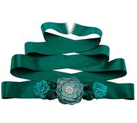 Ulalaza Cintura da sposa con strass e strass, per abito da sera o da ballo, 800002/Verde Oliva, Etichettalia unica