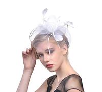 Ulalaza Fascinators da Donna Cappello Fermaglio per Capelli Piuma da Sposa Cappello da Cocktail Derby Chiesa Banchetto per Ragazze