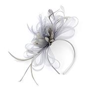 Ulalaza Fascinators da Donna Cappello Fermaglio per Capelli Piuma da Sposa Cappello da Cocktail Derby Chiesa Banchetto per Ragazze