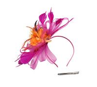 Ulalaza Fascinators da Donna Cappello Fermaglio per Capelli Piuma da Sposa Cappello da Cocktail Derby Chiesa Banchetto per Ragazze