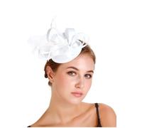 Ulalaza Fascinators da Donna Cappello Fermaglio per Capelli Piuma da Sposa Cappello da Cocktail Derby Chiesa Banchetto per Ragazze
