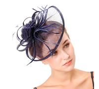 Ulalaza Fascinators per Capelli da Donna Cappello da Cocktail da Sposa in Piuma da Sposa Cocktail Derby Church Banquet for Girls