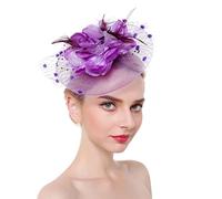 Ulalaza Fascinators per Capelli da Donna Cappello da Cocktail da Sposa in Piuma da Sposa Cocktail Derby Church Banquet for Girls