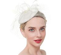 Ulalaza Fascinators per Capelli da Donna Cappello da Cocktail da Sposa in Piuma da Sposa Cocktail Derby Church Banquet for Girls