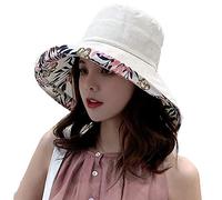 Ulalaza Foldable Packable Adjustable Sun Bucket UV Wide Brim Summer Hat Women Beach Safari Hiking Travel Bonnie