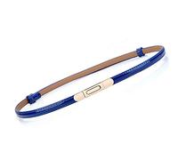 Ulalaza Frauen-dünner Ledergürtel für Kleid-giustificerbare elastische dünne Gürteltaille mit Legierungs-Schnalle für Damen-Hochzeits-Kleid-Dekoration