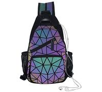 Ulalaza Geometric Luminous Shopping Bag Purs olografica e borse Flash Reflective Crossbody Bag per le donne (618-5)