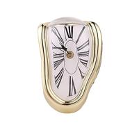 Ulalaza HOME Orologio da tavolo vintage Orologio da fusione silenzioso Surrealismo Orologio gocciolante Scaffale in metallo rustico con numeri romani per tavolo da scrivania per cucina domestica