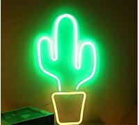 Ulalaza Insegna al Neon LED Luci notturne a Cactus Luci notturne a Comando USB Segno Decorativo per tendone Bar Negozio di Pub Club Garage Decorazioni per Feste a casa