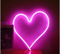 Ulalaza Insegna al neon Luci notturne a forma di cuore a LED Insegna decorativa a tendone con comando USB Bar Pub Store Club Garage Home Party Decor