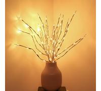 Ulalaza Lampada con ramo da 77 cm con 6 rami e 120 lampadine a LED Alimentata tramite USB Rami di salice illuminati a LED Utilizzare per riempire vasi per decorazioni natalizie per interni ed esterni