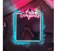 Ulalaza LED Acrylic Mirror Neon Light Heart/Cat/Letter/Wavy Wiggle Shape Witch's Mirror Gothic Wall Decor Romantic Various-shape Cute for Bedroom Decor Home Studio Dorm Room Wedding
