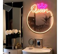 Ulalaza LED Acrylic Mirror Neon Light Heart/Cat/Letter/Wavy Wiggle Shape Witch's Mirror Gothic Wall Decor Romantic Various-shape Cute for Bedroom Decor Home Studio Dorm Room Wedding