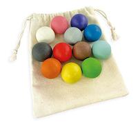 Ulanik Palline di Legno per Sorters 12 Palline 30mm età 1+ Montessori di Colore di ordinamento e di conteggio in età prescolare di apprendimento Giocattoli educativi