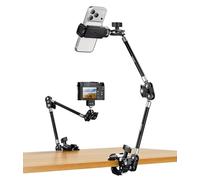 ULANZI C078 Magic Arm con morsetto,Treppiede sopraelevato con testa a sfera a 360°, Con supporto per cellulare, perni di posizionamento 1/4" e ARRI, Compatibile con iPhone, luce, webcam, carico 1 kg