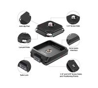 Ulanzi Kit Piastra A Sgancio Rapido e Base UKA01 Uka Compatibile con Piastre Uka e F38 per Treppiede per Fotocamera, 2 Set