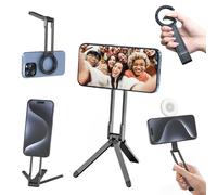 ULANZI MA30 Supporto magnetico cellulare, Treppiede smartphone in alluminio, Mini treppiede pieghevole,Treppiede da tavolo tascabile e portabile, Compatibile con iPhone 17 16 15 14 13 12 Magsafe,Nero