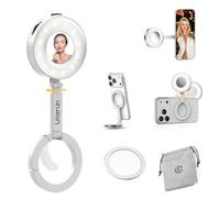ULANZI ML05 Luce selfie per telefono, Luce ad anello magnetica per selfie con specchio, 9000K CRI≥97, Ring light portatile per smartphone ad angolo completo per viaggi, vlog, foto e video, Bianco