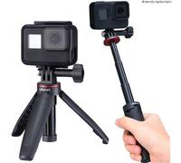 Ulanzi - Treppiede MT-09 per vlog con GoPro, impugnatura e asta per selfie per foto e video Nero