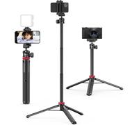 Ulanzi MT-44 Selfie Stick Treppiede con Morsetto per Cellulare 145cm Nero