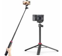 Ulanzi MT-44 Selfie Stick Treppiede per telefono e fotocamera - Altezza max 146 cm - Allungabile - Nero/Rosso