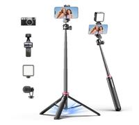 ULANZI MT-44 - Treppiede per telefono con apertura automatica, supporto estensibile per iPhone 17 Pro Max Camera Luna Pocket 4, treppiede per selfie con testa a sfera a 360°, per vlog, live, viaggi